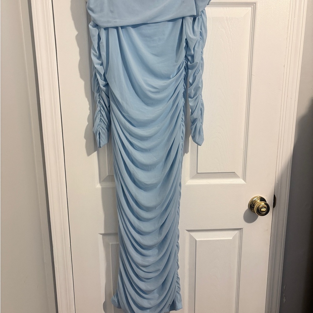 Blue Ruched Dress